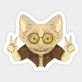 stylish sand cat Sticker